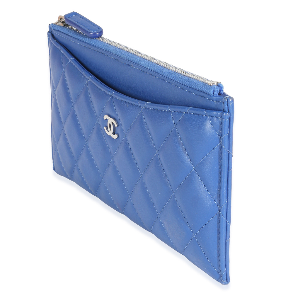 Chanel Navy Quilted Lambskin Classic Zip Pouch - Picture 4 of 8